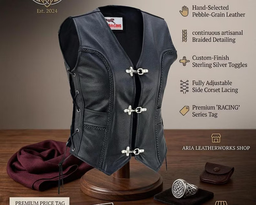 Leder weste kutte damen - leder,