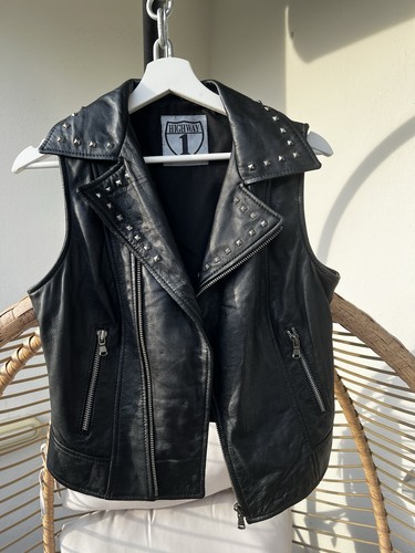 Damen leder motorrad weste - damen,