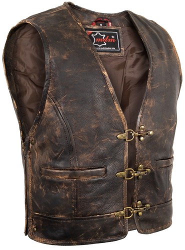 Vintage lederweste biker kutte - lederweste,