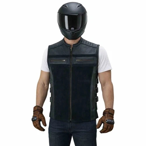 Biker lederweste herren - biker,