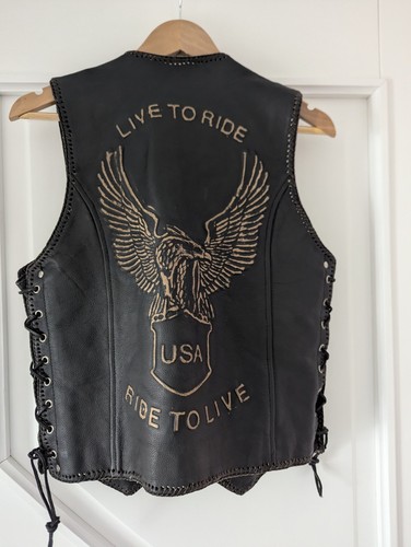 Weste echtleder biker - weste,
