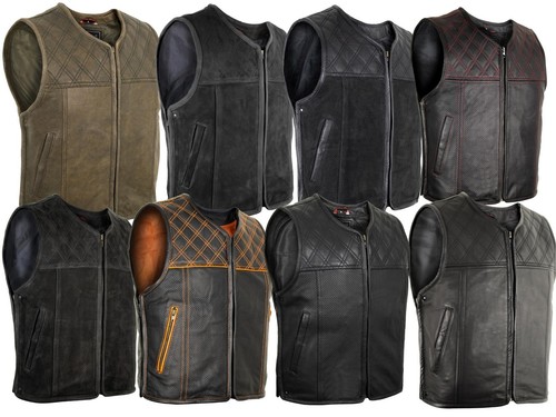 Herren biker lederweste - herren,
