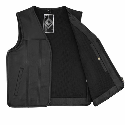 Herren lederkutte bikerweste - herren,