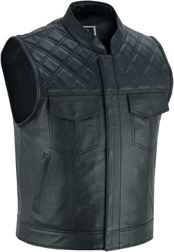 Herren lederweste zipper - zipper, weste