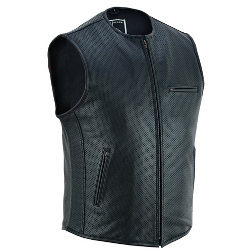 Herren motorrad leder weste - leder,