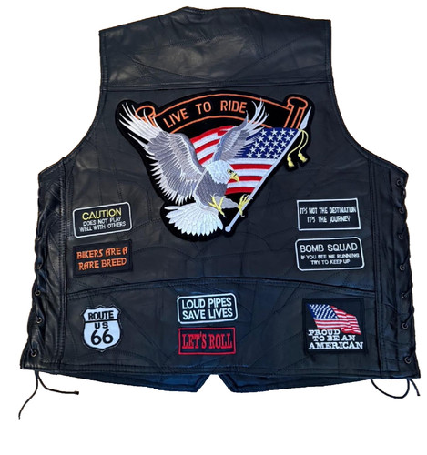 Herren lederweste biker kutte - ,