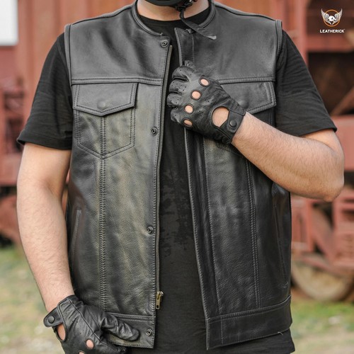 Leatherick herren bikerweste - leatherick, herren-bikerweste
