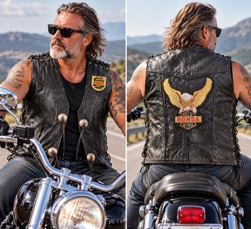 Leder bikerweste 4xl - 🏍️,