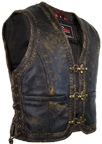 Herren lederweste vintage - herren,