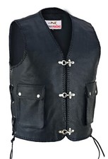 Leder Kutte Herren Biker Weste