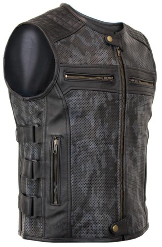 Motorrad camo lederweste - motorrad, im