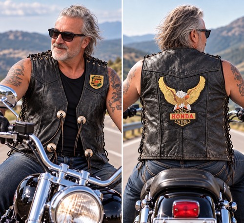 Leder bikerweste 4xl - 🏍️,